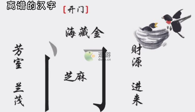 离谱的汉字开门通关攻略