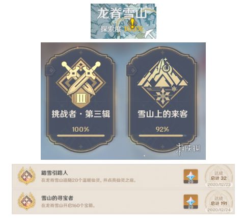 原神手游龙脊雪山100%探索度怎样达成？