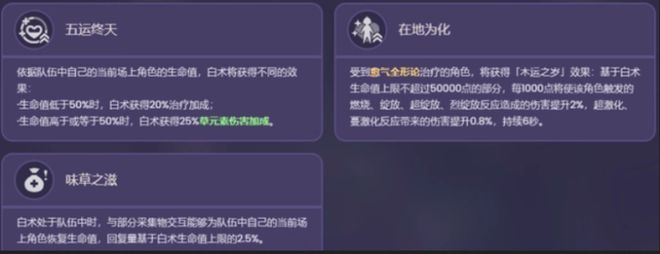 原神白术技能是什么，白术天赋技能详解